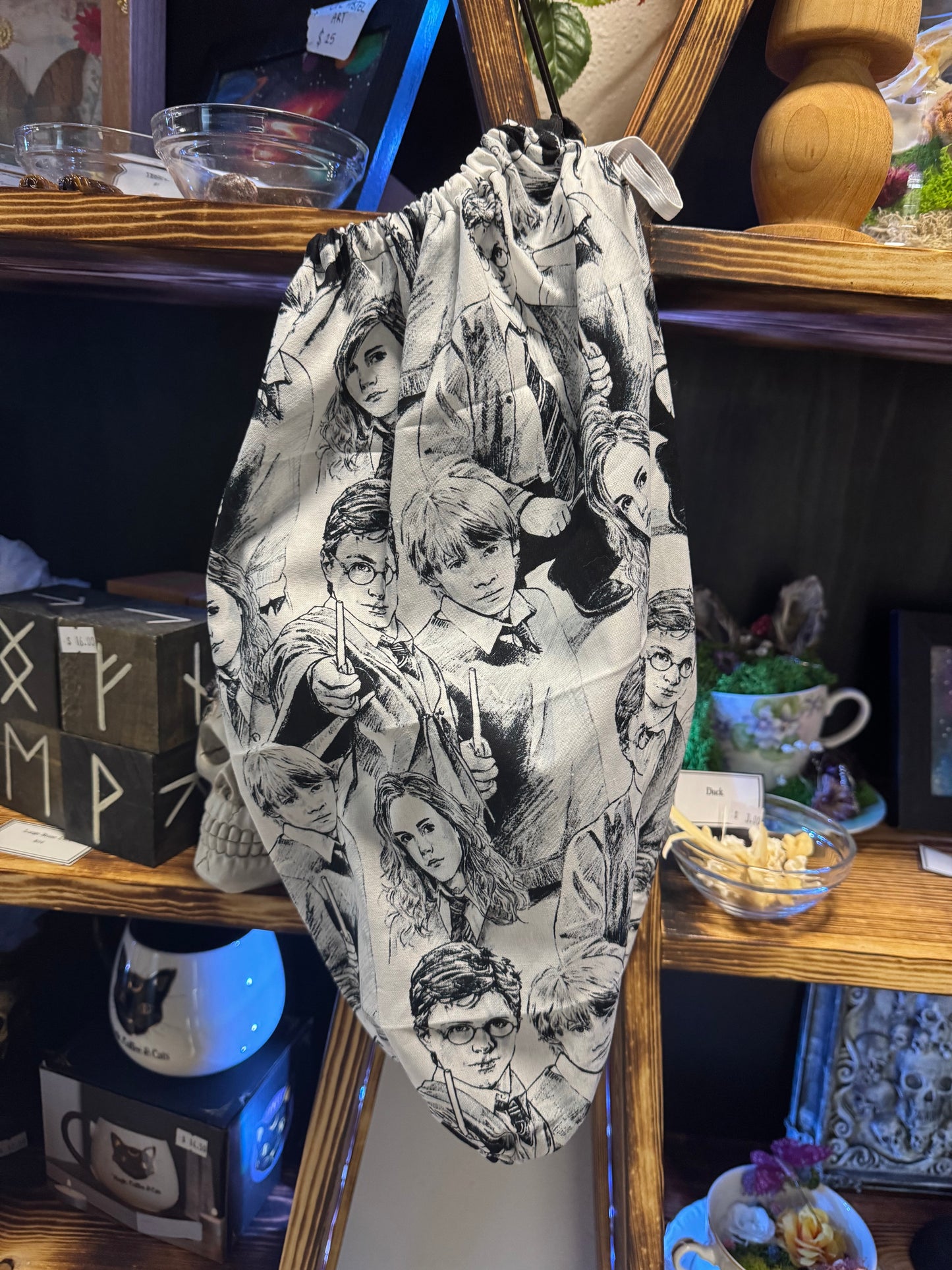 Grocery Bag Holder - Harry Potter Character Portraits | Fabric Bag Dispenser for Kitchen