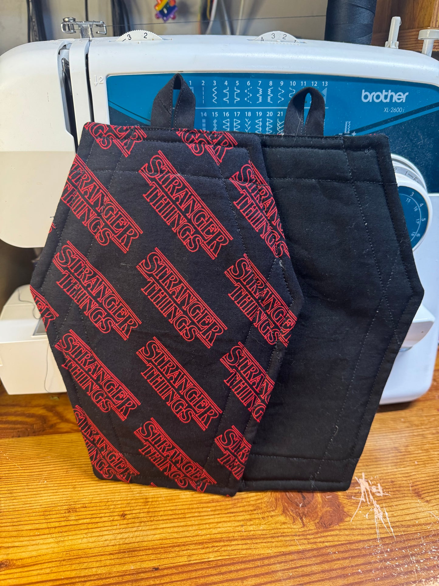 Coffin shaped potholder- Stranger Things