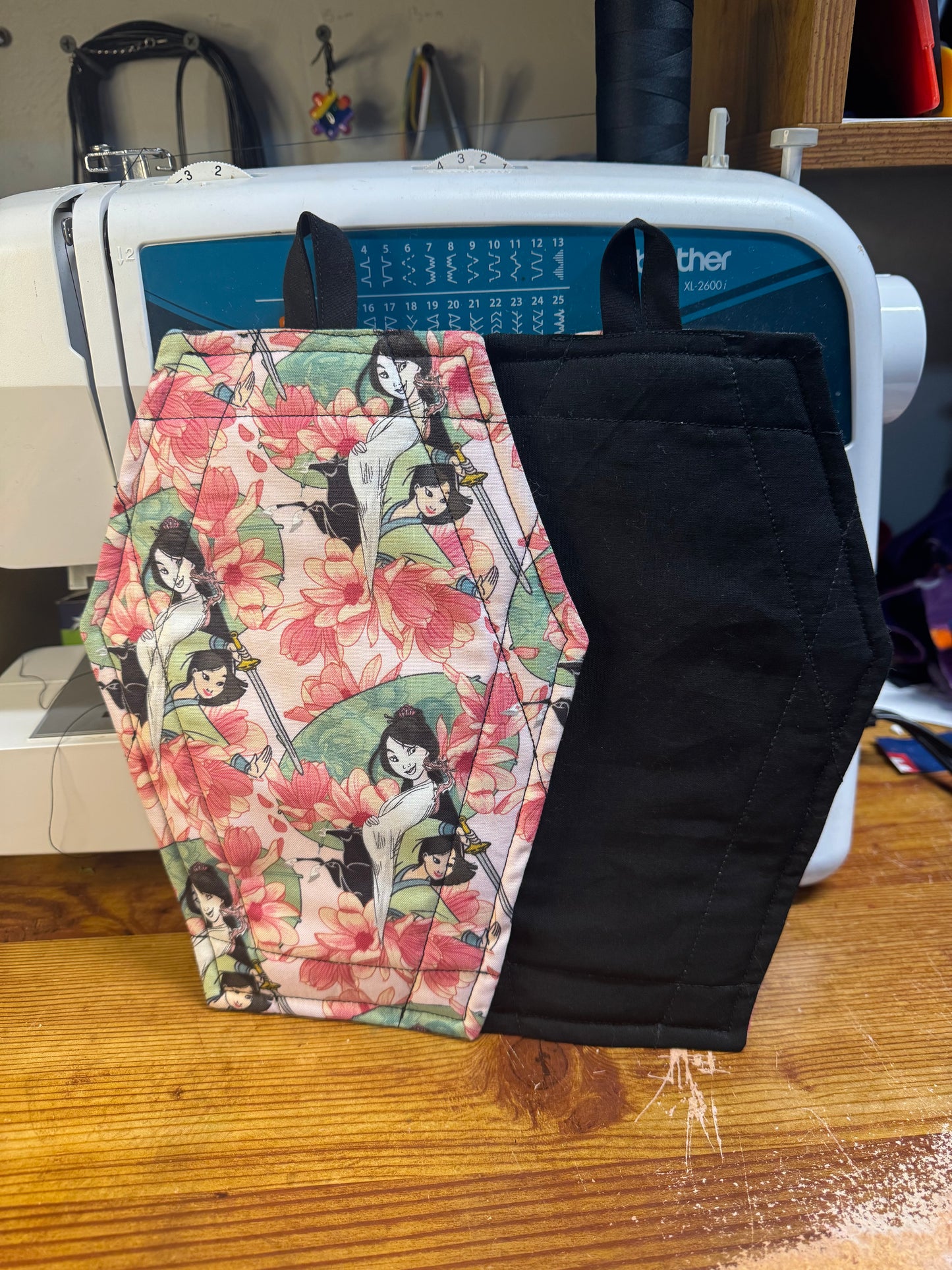 Coffin shaped potholder- Mulan