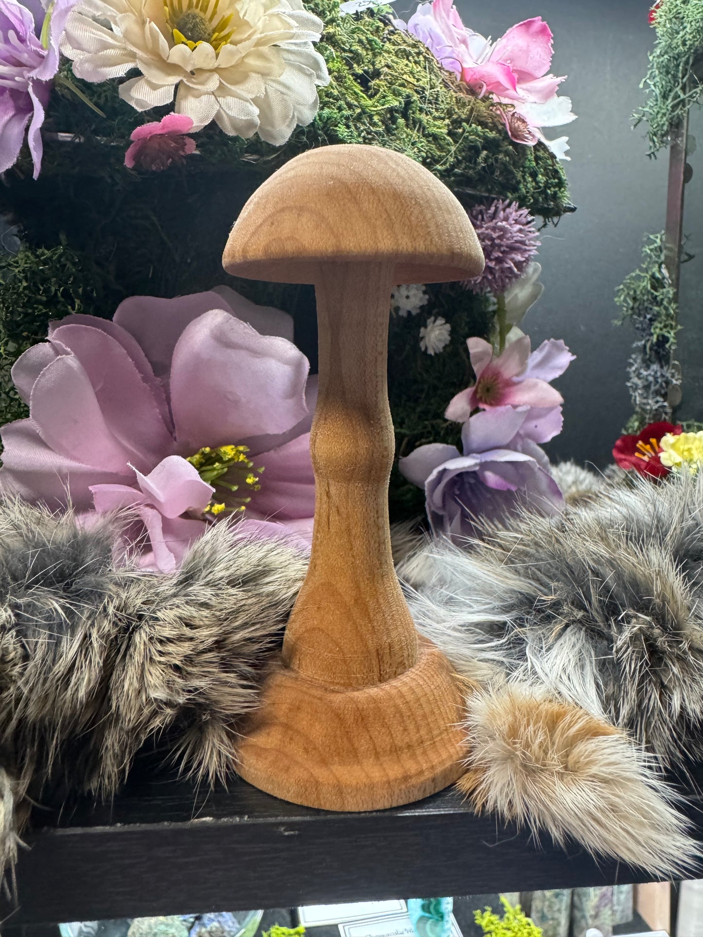 Mushroom Skinny - Lathe Turned Hardwood | Natural Wood Decor