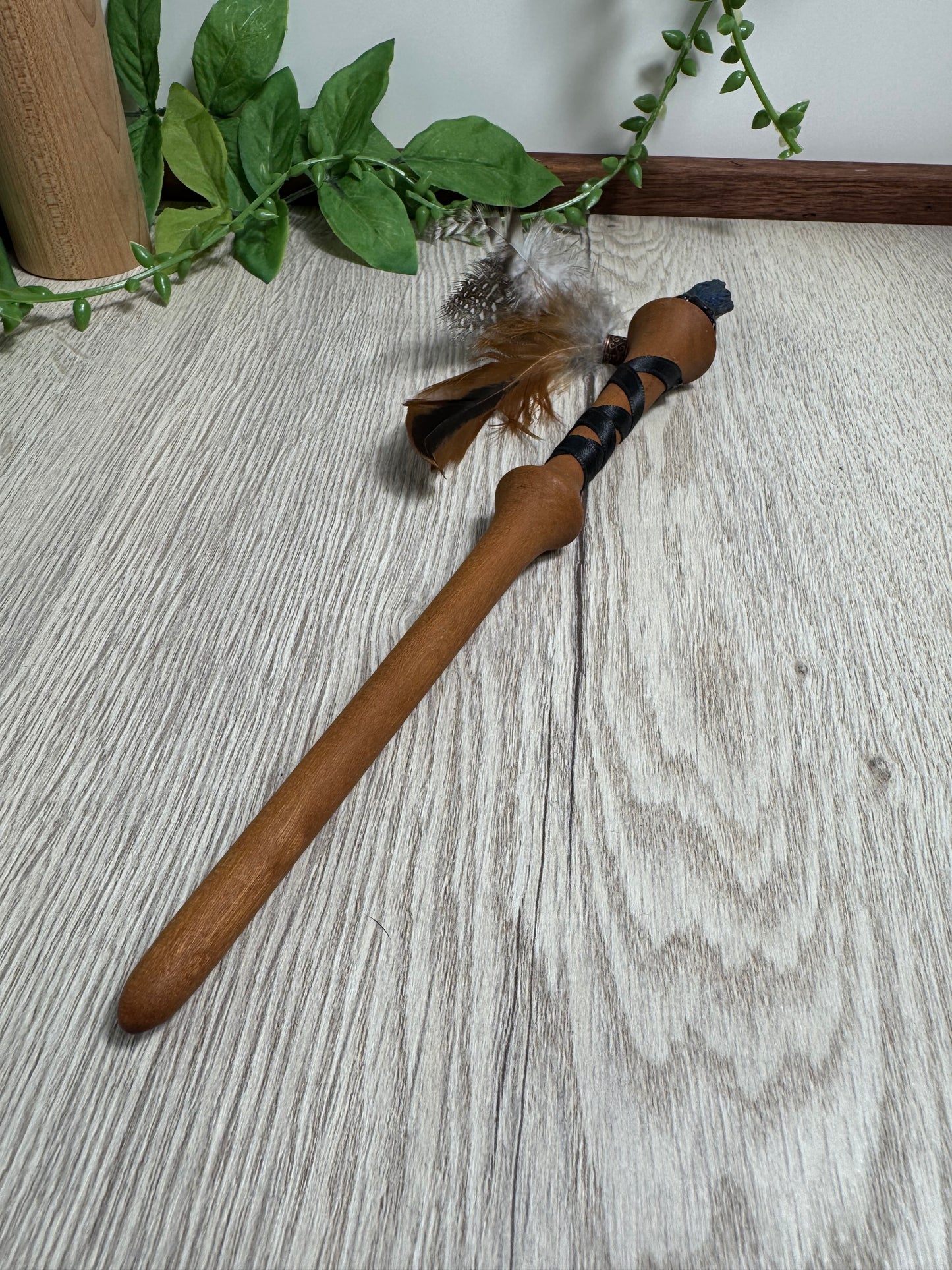 Wrapped Cherry Wood Wand - Handmade Ritual Tool | Witchy Spiritual Magic Wand