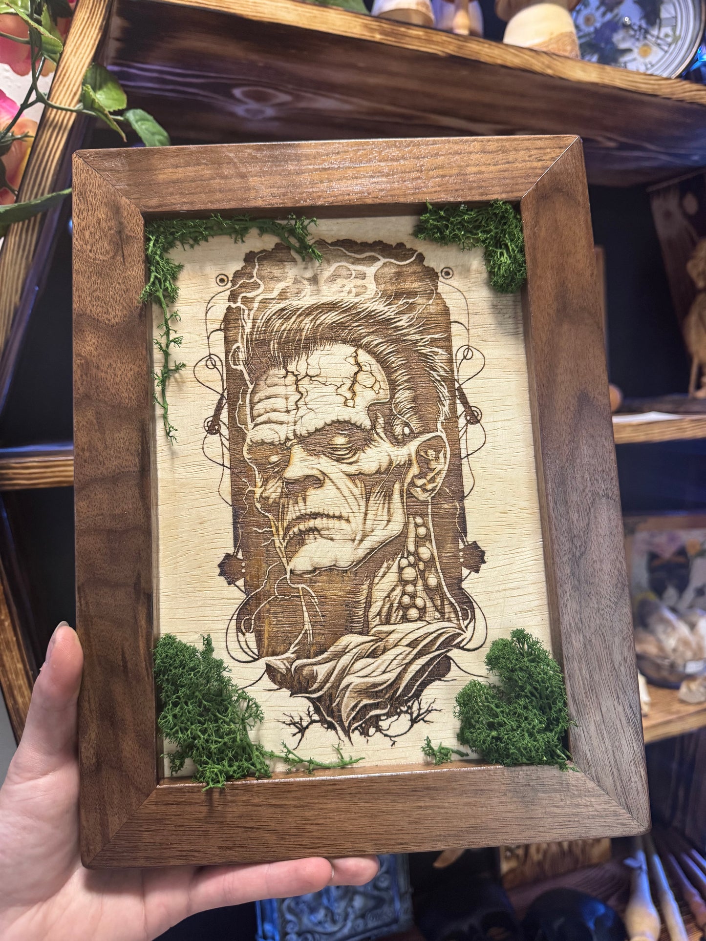 Frankenstein Framed Art - Classic Monster Wall Decor | Gothic Horror Home Art