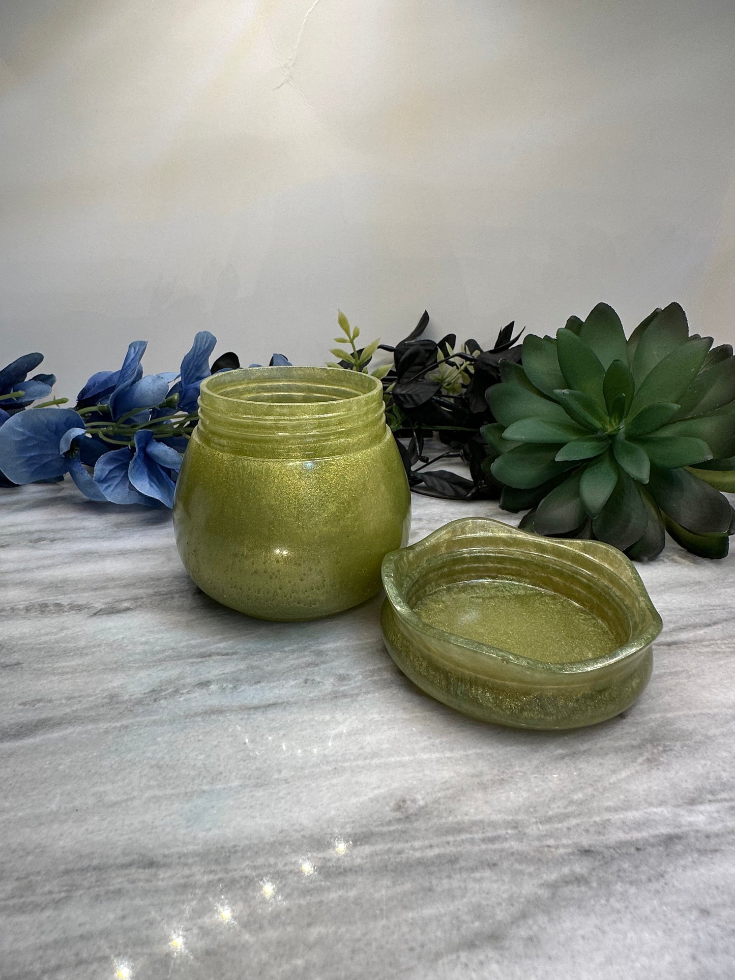 Screw-Top Stash Jar - Green Resin | Small Storage Container with Lid