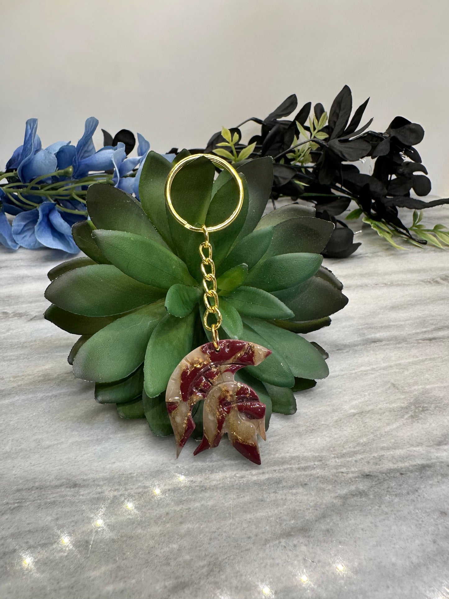 Trojan Clay Keychain - Handmade Polymer Clay Accessory | Unique Gift