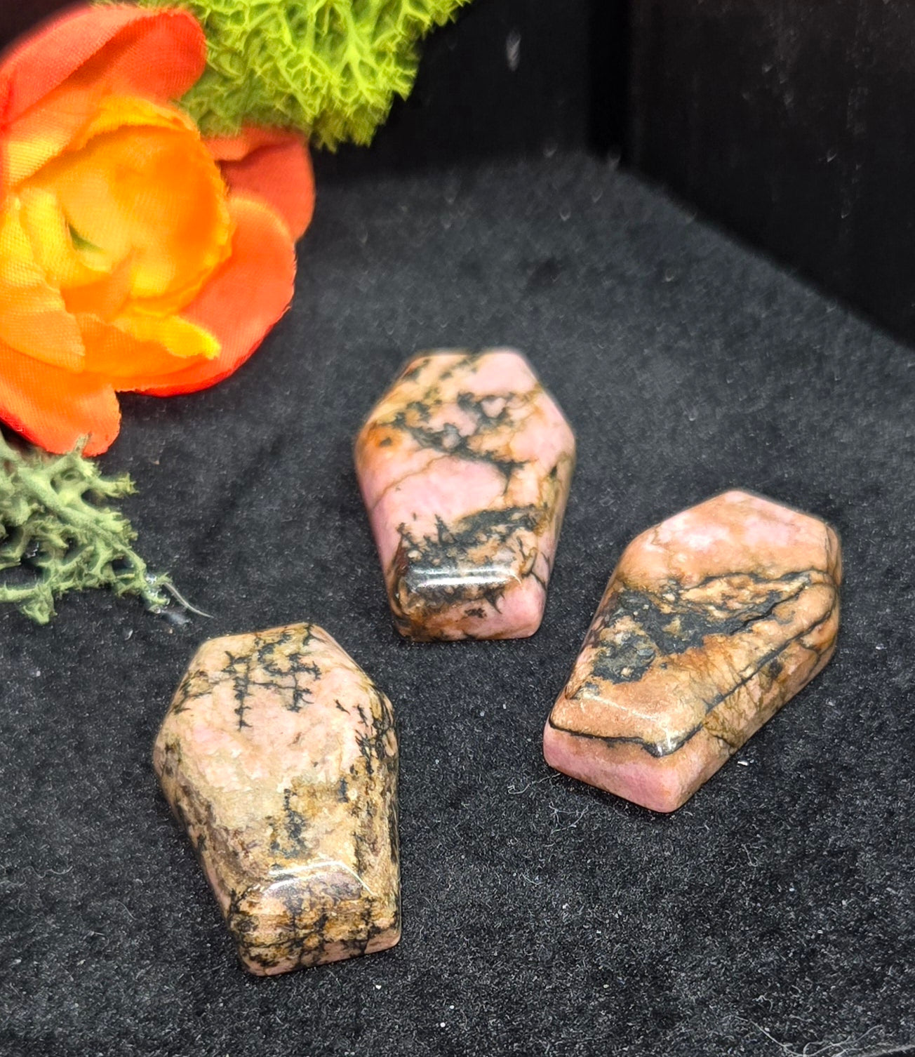 Rhodonite coffins