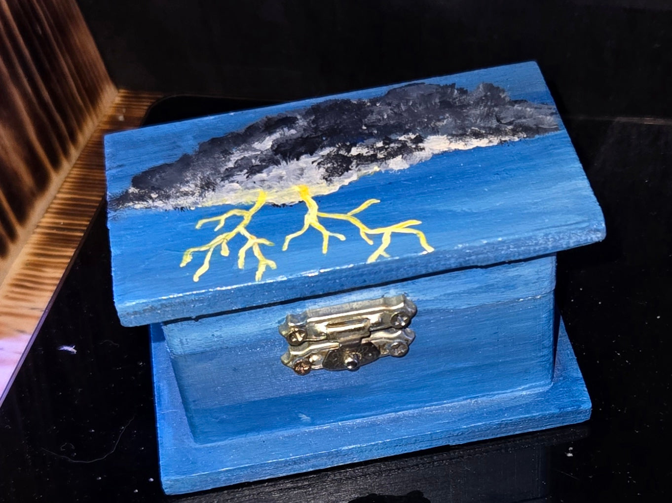 Fulgarite Lightning Crystal in Hand Painted Box - Rare Natural Specimen | Unique Gift