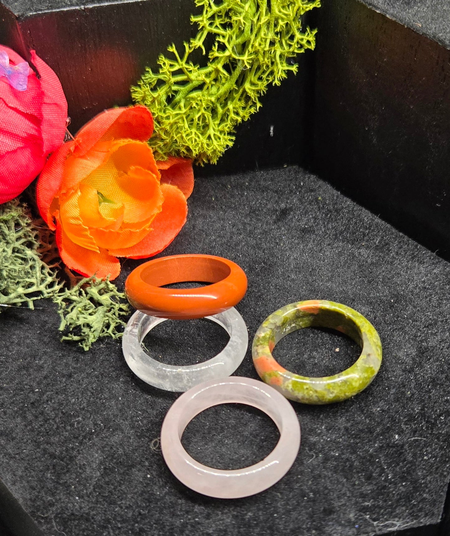 Crystal Rings - Adjustable Natural Stone Wire Wrapped Rings | Handmade Jewelry