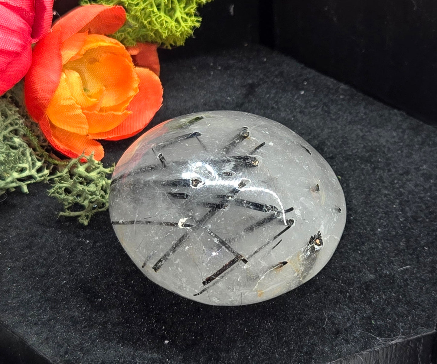 Tourmalinated Quartz Crystal - Natural Black Tourmaline in Clear Quartz | Protection & Clarity