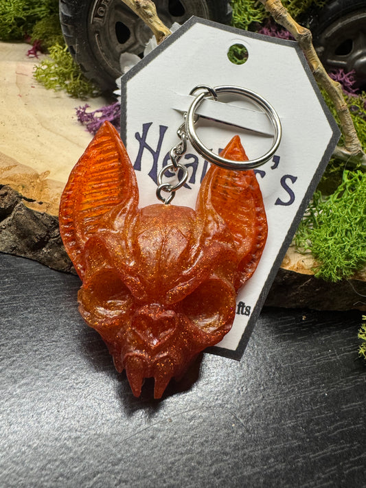 Bat resin cast keychain-oj