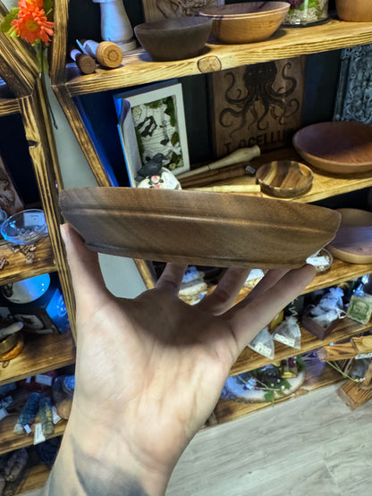 Hand Turned Walnut Wood Decorative Bowl - Handmade Wooden Dish for Home Decor & Serving