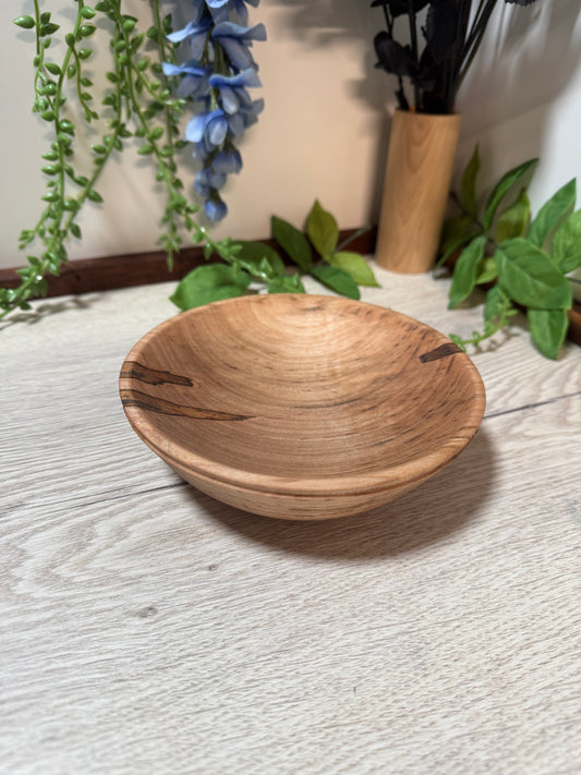Hand Turned Ambrosia Maple Wood Bowl - Handmade Wooden Dish for Home Decor & Serving