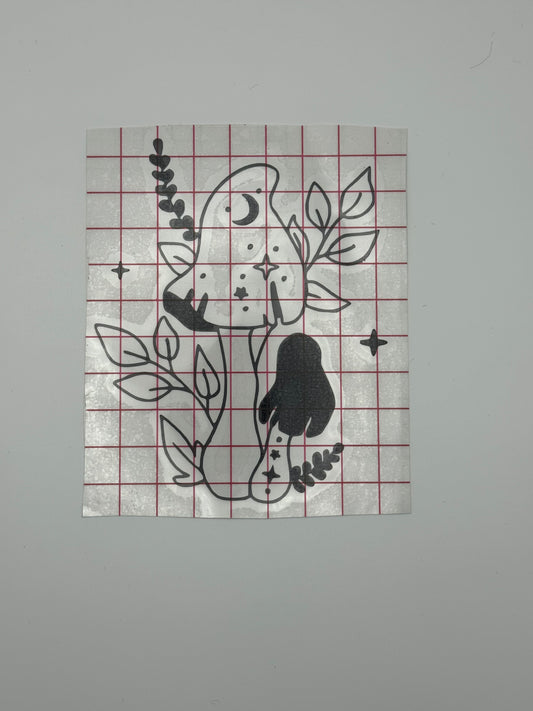 Mushroom decal - D2white