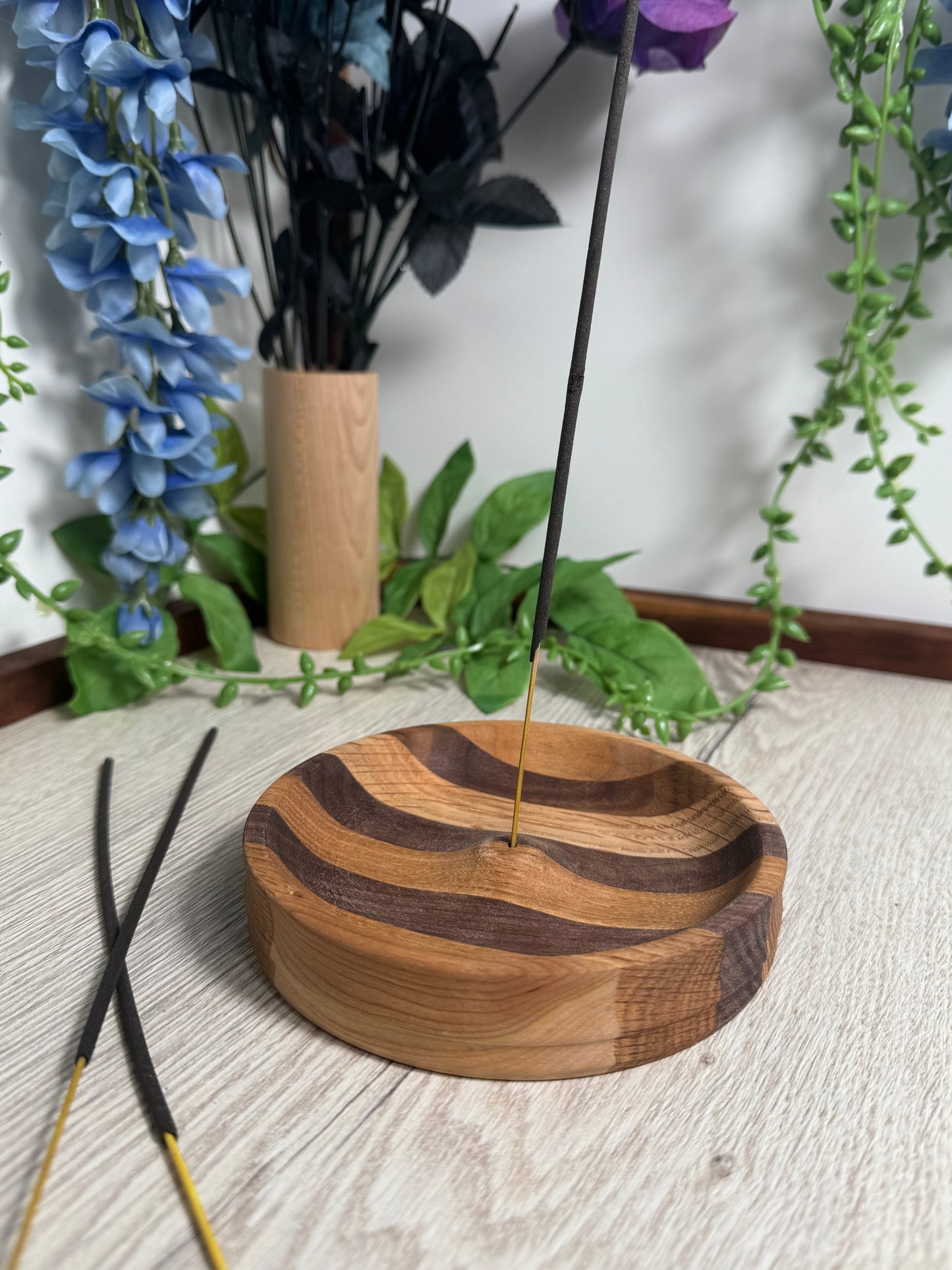 Hand Turned Incense Burner Dish - Multi Species Wood | Meditation & Altar Decor