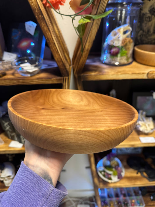 Hand Turned Alder Wood Bowl - Large Handmade Wooden Dish for Home Decor & Serving
