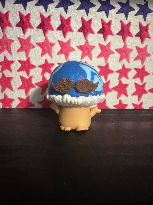 Mustache Mushroom Guy - Polymer Clay Sculpture | Whimsical Decor
