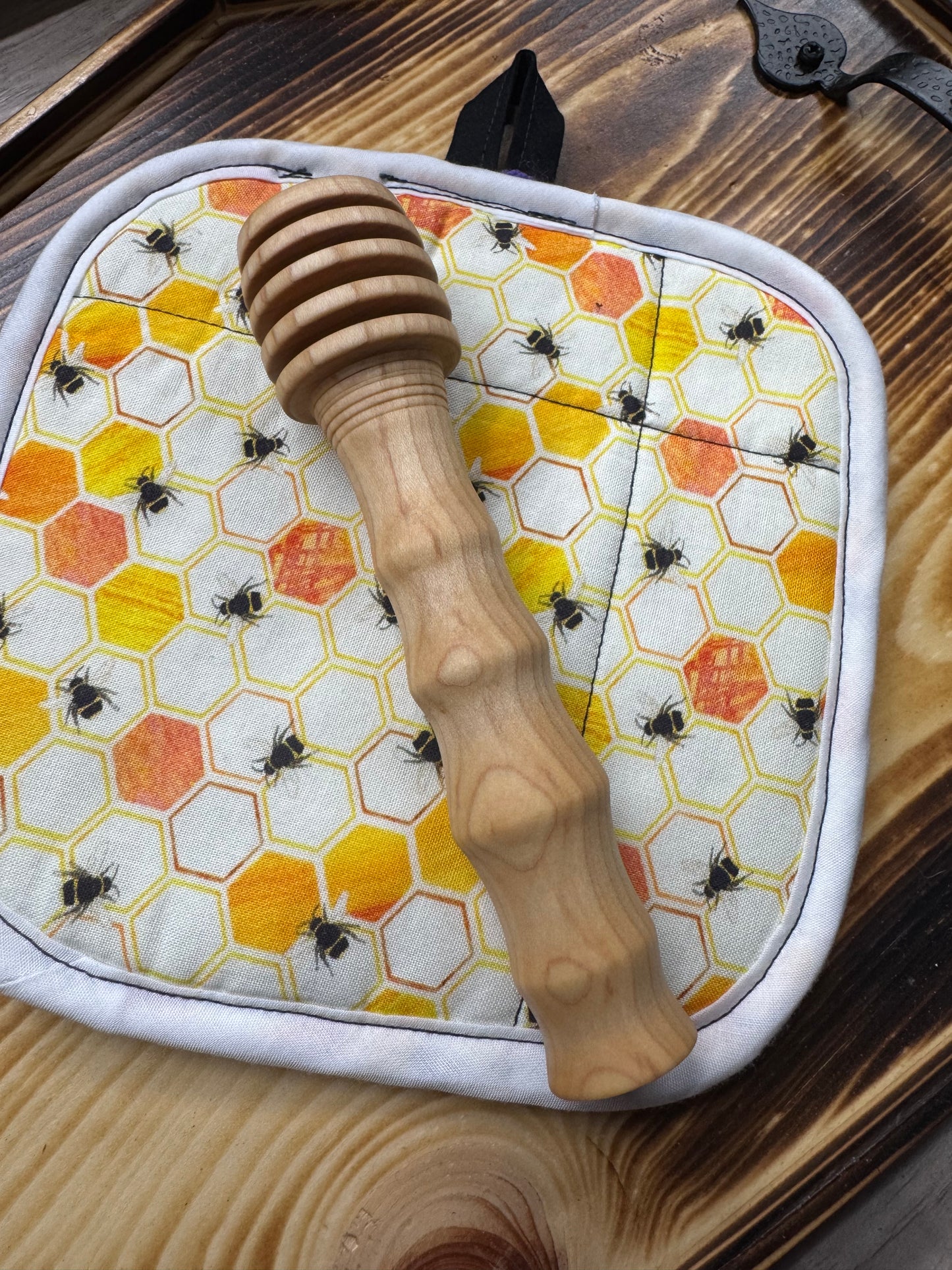 Hand Turned Maple Wood Honey Dipper - Handmade Kitchen Tool | 5-6 Inches