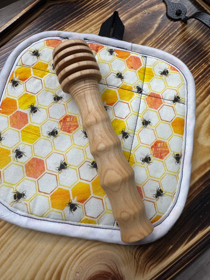 Hand Turned Maple Wood Honey Dipper - Handmade Kitchen Tool | 5-6 Inches