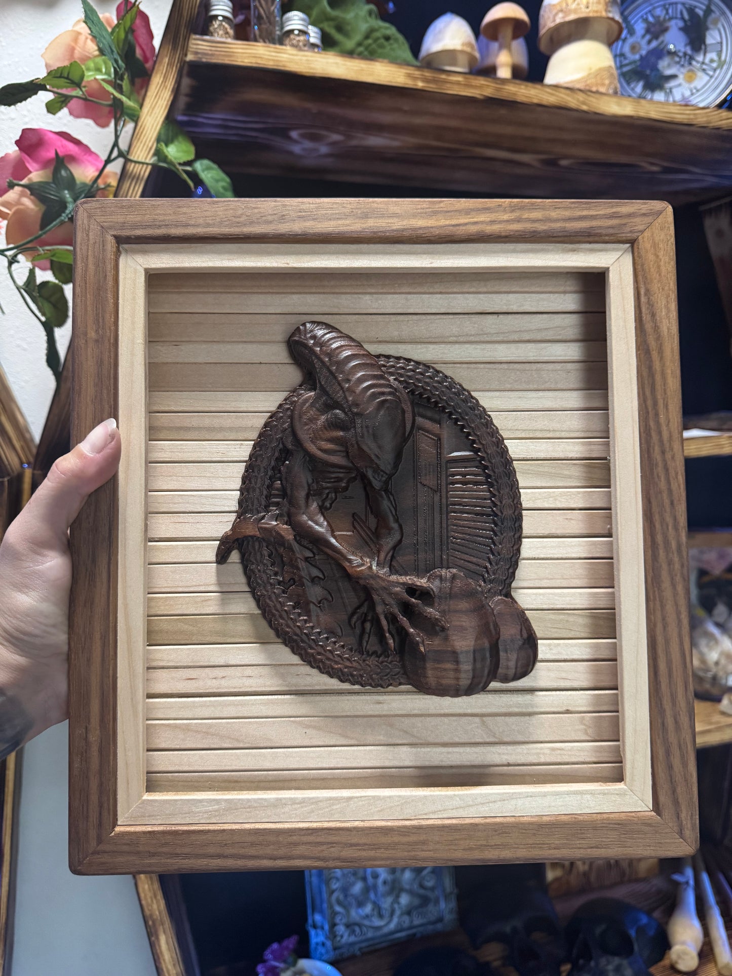 Alien Framed Light Up Art - LED Wall Decor | Sci-Fi Home Decor Illuminated