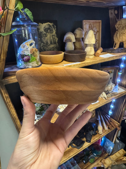 Hand Turned Ring Holder Bowl - Alder Wood Jewelry Dish | Rustic Bedroom Decor