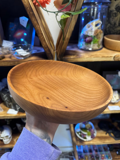 Hand Turned Alder Wood Bowl - Large Handmade Wooden Dish for Home Decor & Serving