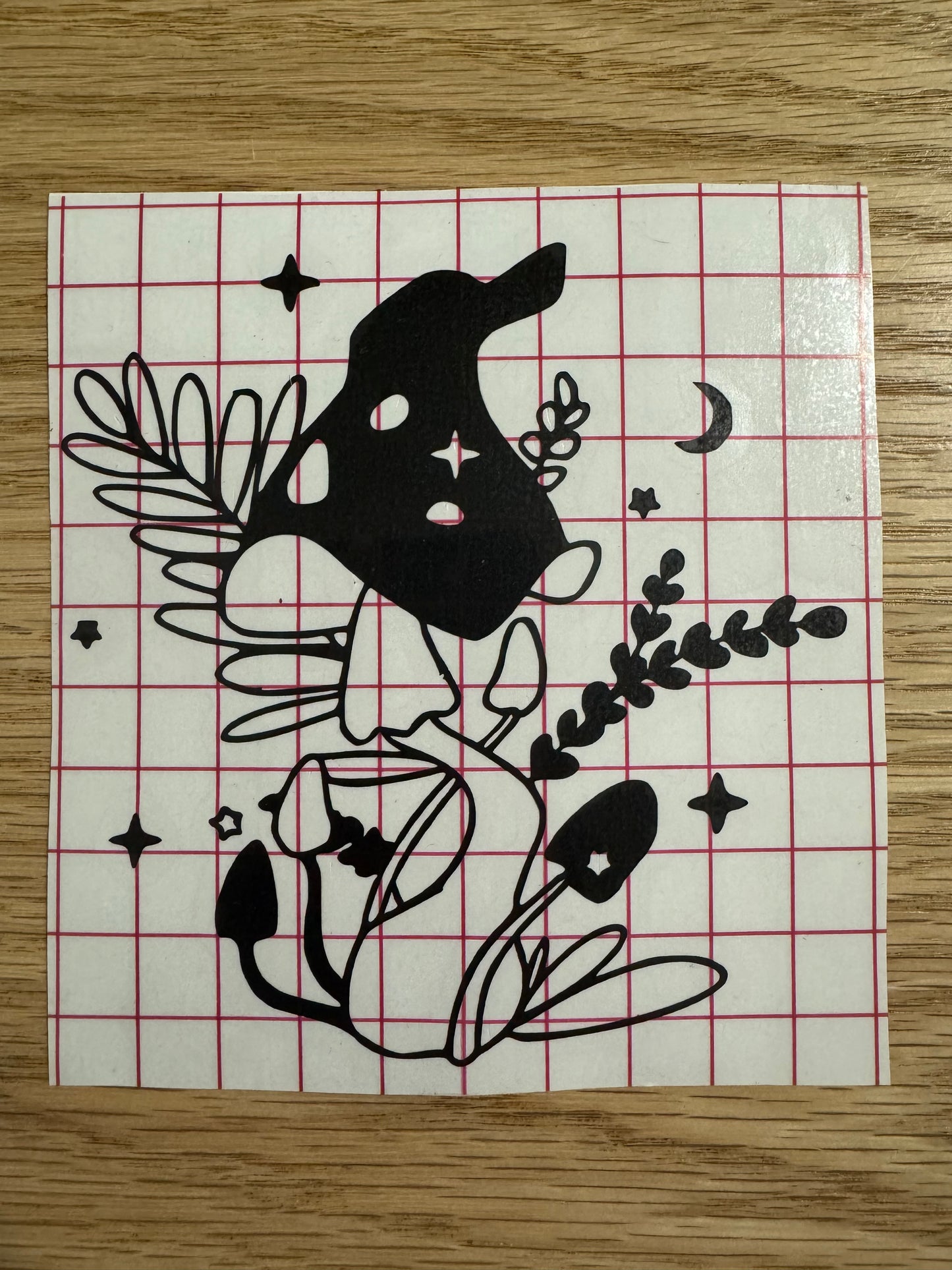 Mushroom decal - D1White