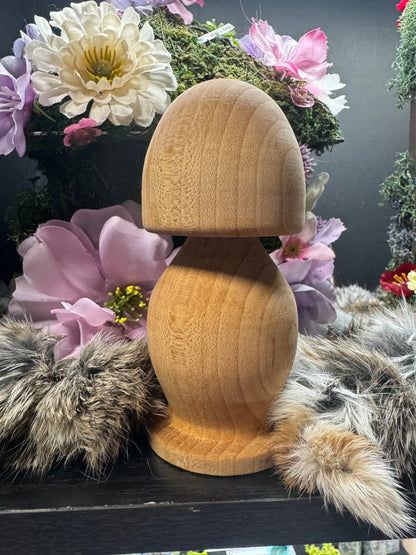 Mushroom Chunky - Lathe Turned Hardwood | Natural Wood Decor