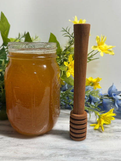 Hand Turned Cherry Wood Honey Dipper - Handmade Kitchen Tool | 5-6 Inches