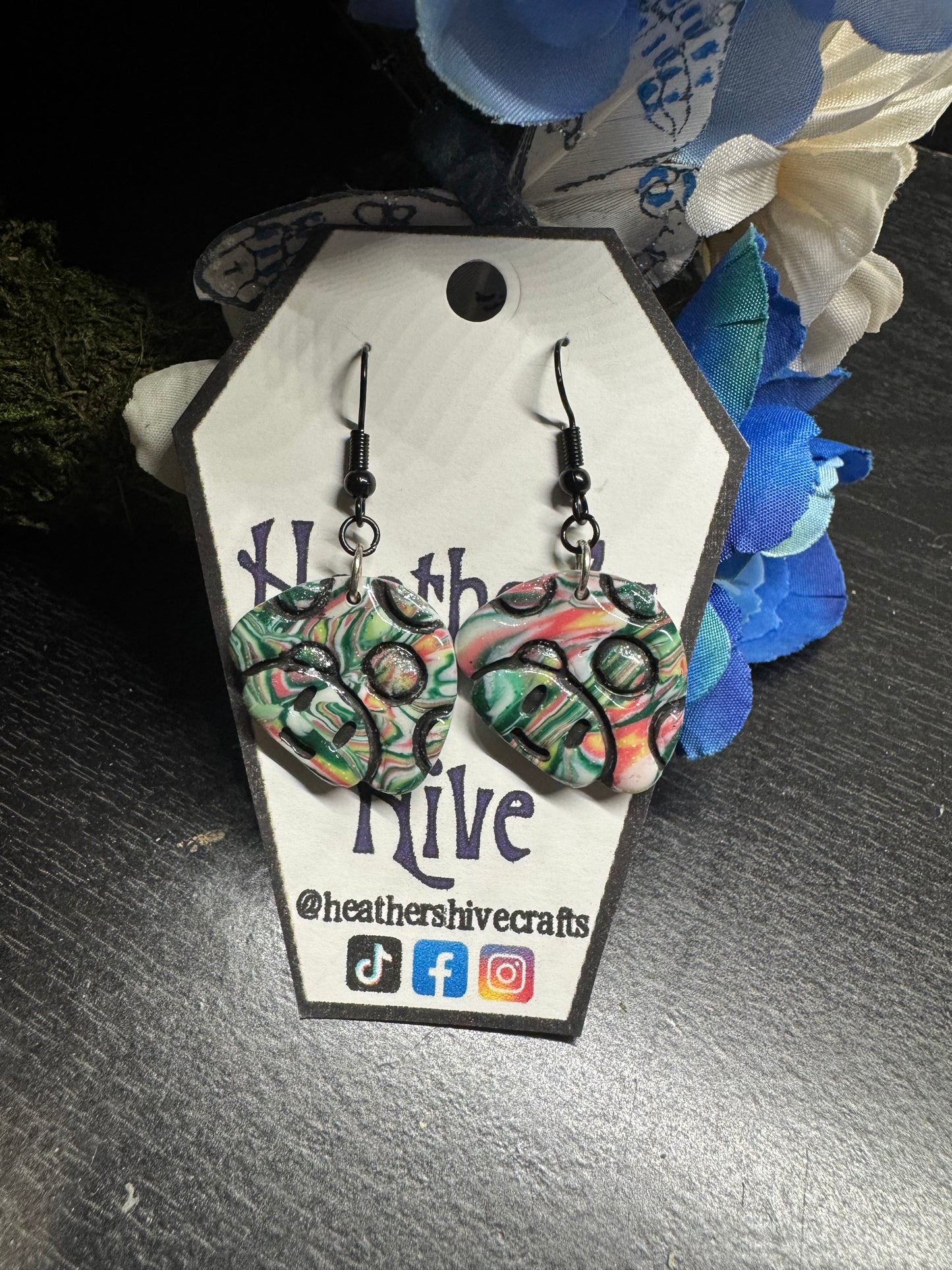 Mushroom 1up dangle earrings