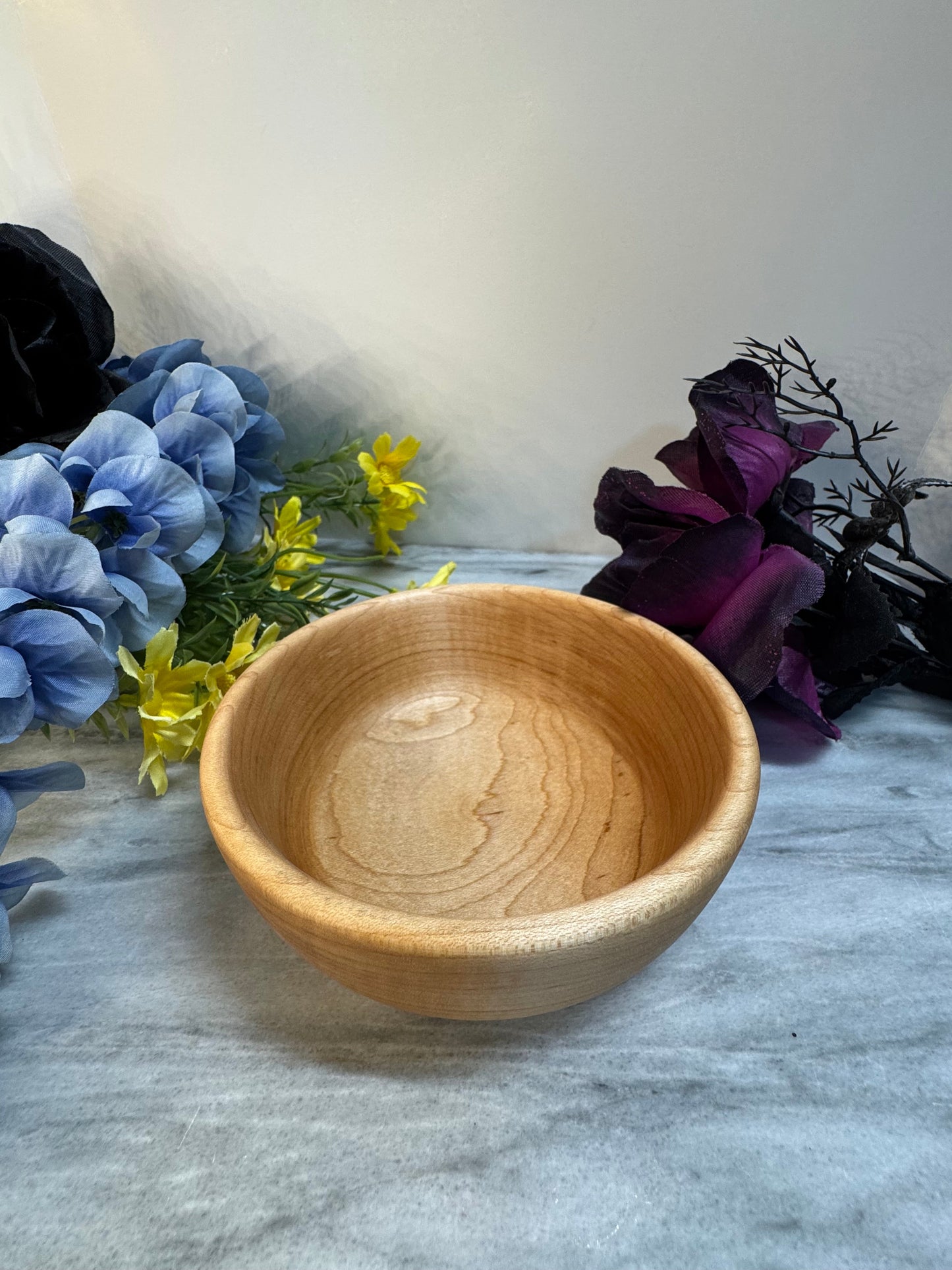 Hand Turned Maple Wood Bowl - Handmade Wooden Dish for Home Decor & Serving