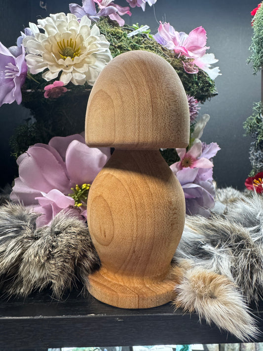 Mushroom Chunky - Lathe Turned Hardwood | Natural Wood Decor