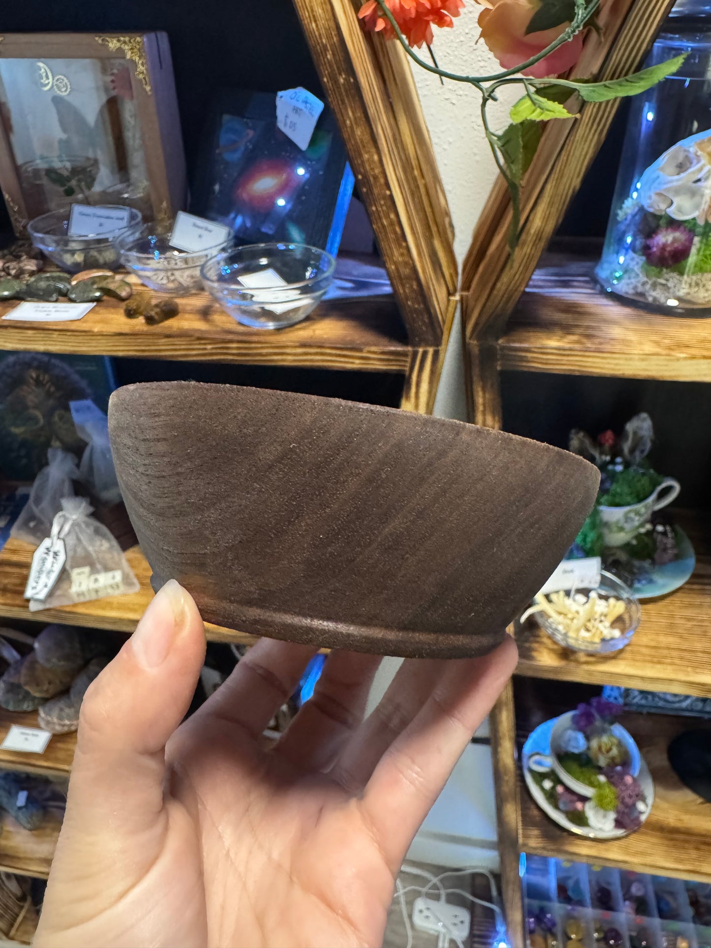 Hand Turned Walnut Wood Bowl - Handmade Wooden Dish for Home Decor & Serving