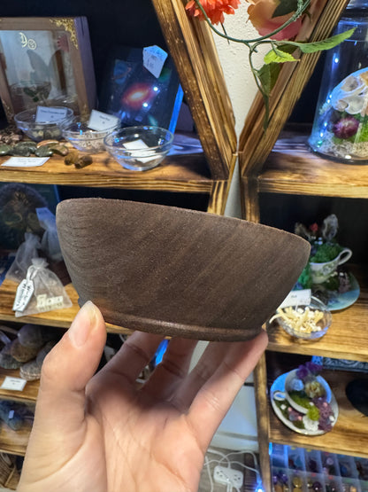 Hand Turned Walnut Wood Bowl - Handmade Wooden Dish for Home Decor & Serving