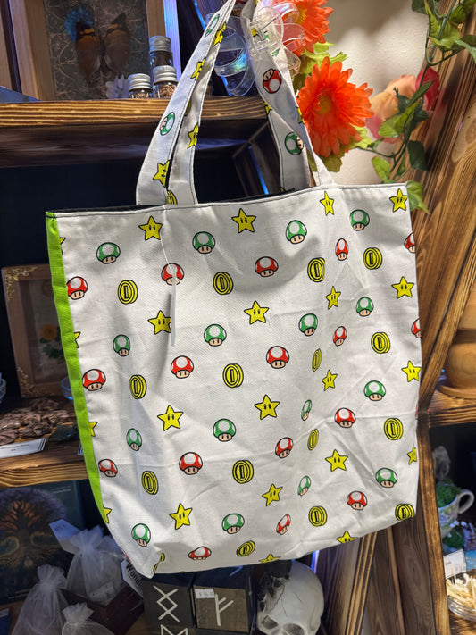 Small mario theme tote bag