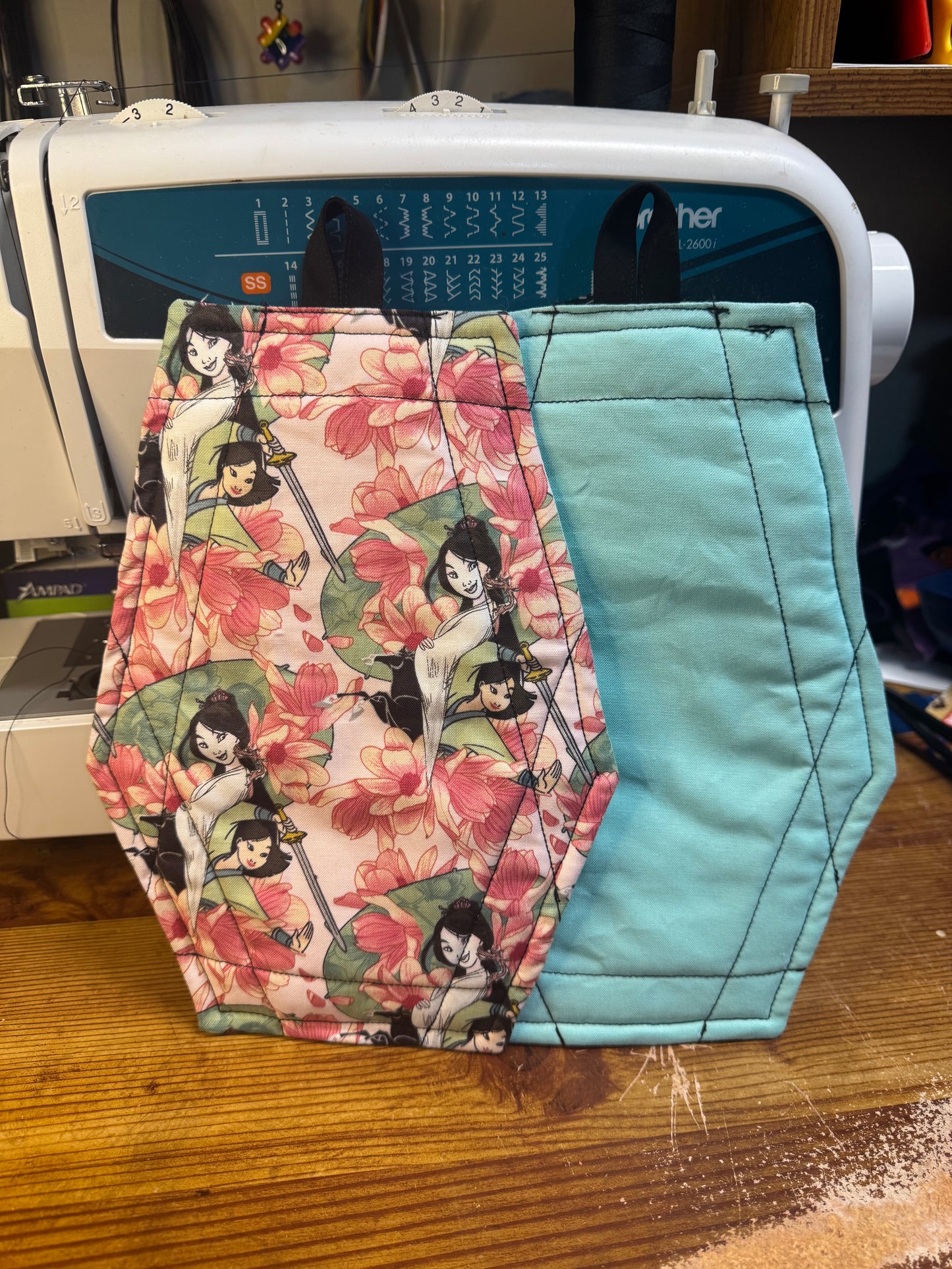 Coffin shaped potholder- Mulan