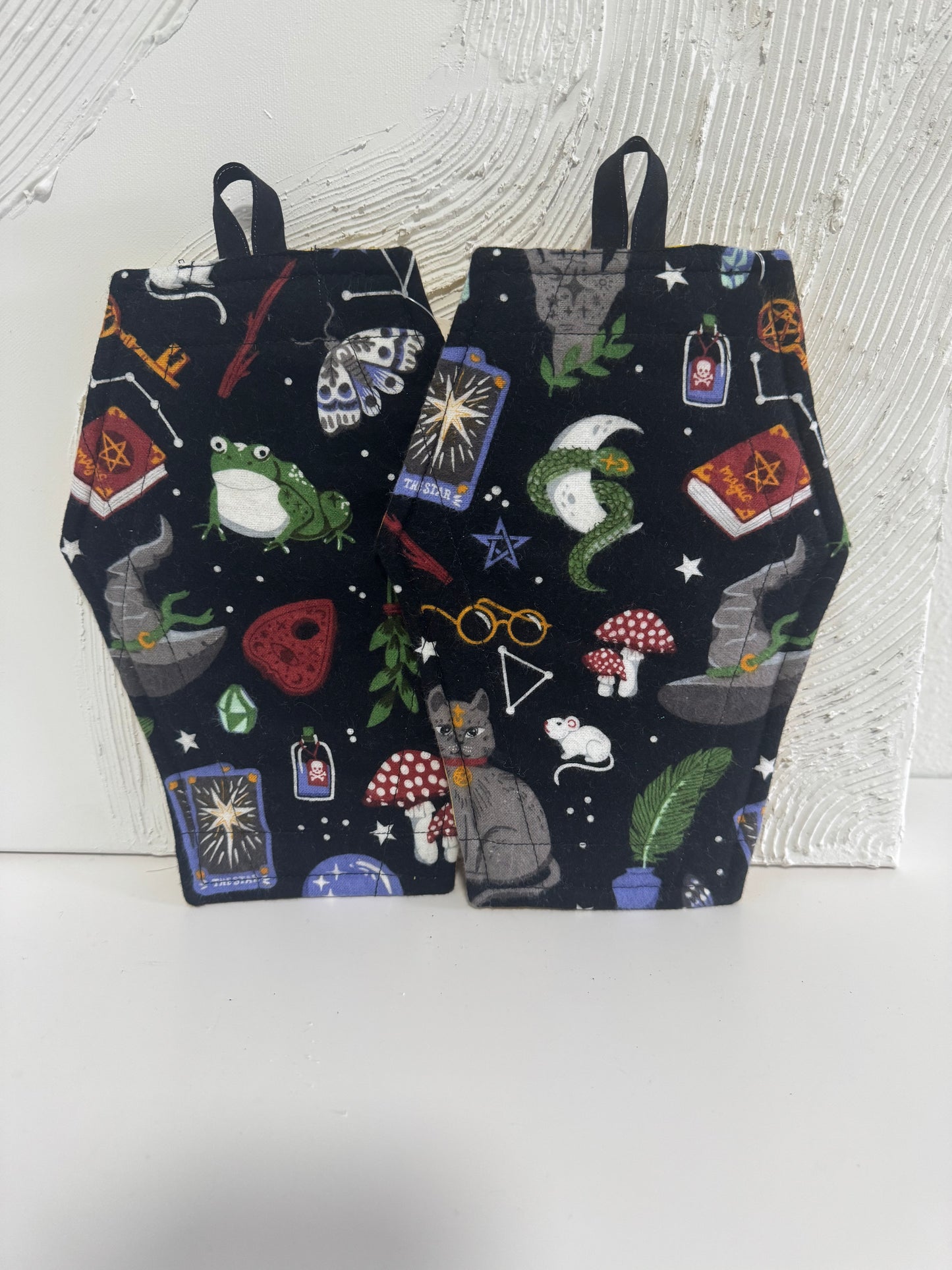 Coffin shaped potholder- magical