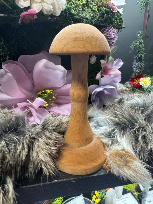 Mushroom Skinny - Lathe Turned Hardwood | Natural Wood Decor