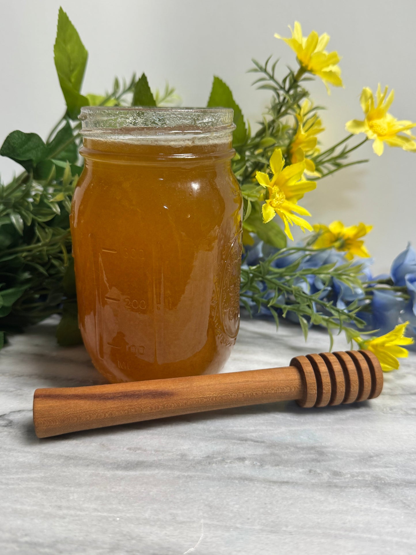 Hand Turned Cherry Wood Honey Dipper - Handmade Kitchen Tool | 5-6 Inches