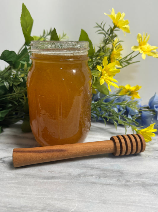 Hand Turned Cherry Wood Honey Dipper - Handmade Kitchen Tool | 5-6 Inches