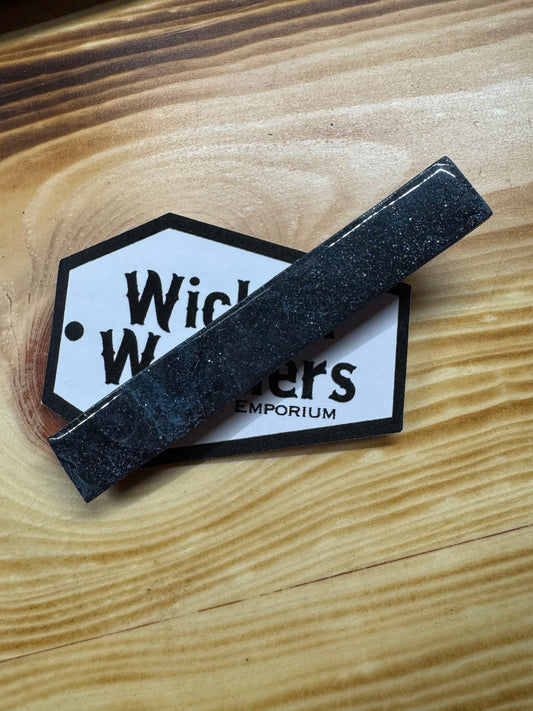 Black/blue with glitter hair clip