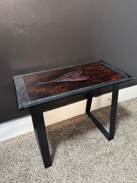 Handcrafted Resin Table with 1000-Year-Old Redwood Heart Inlay | Unique Statement Furniture