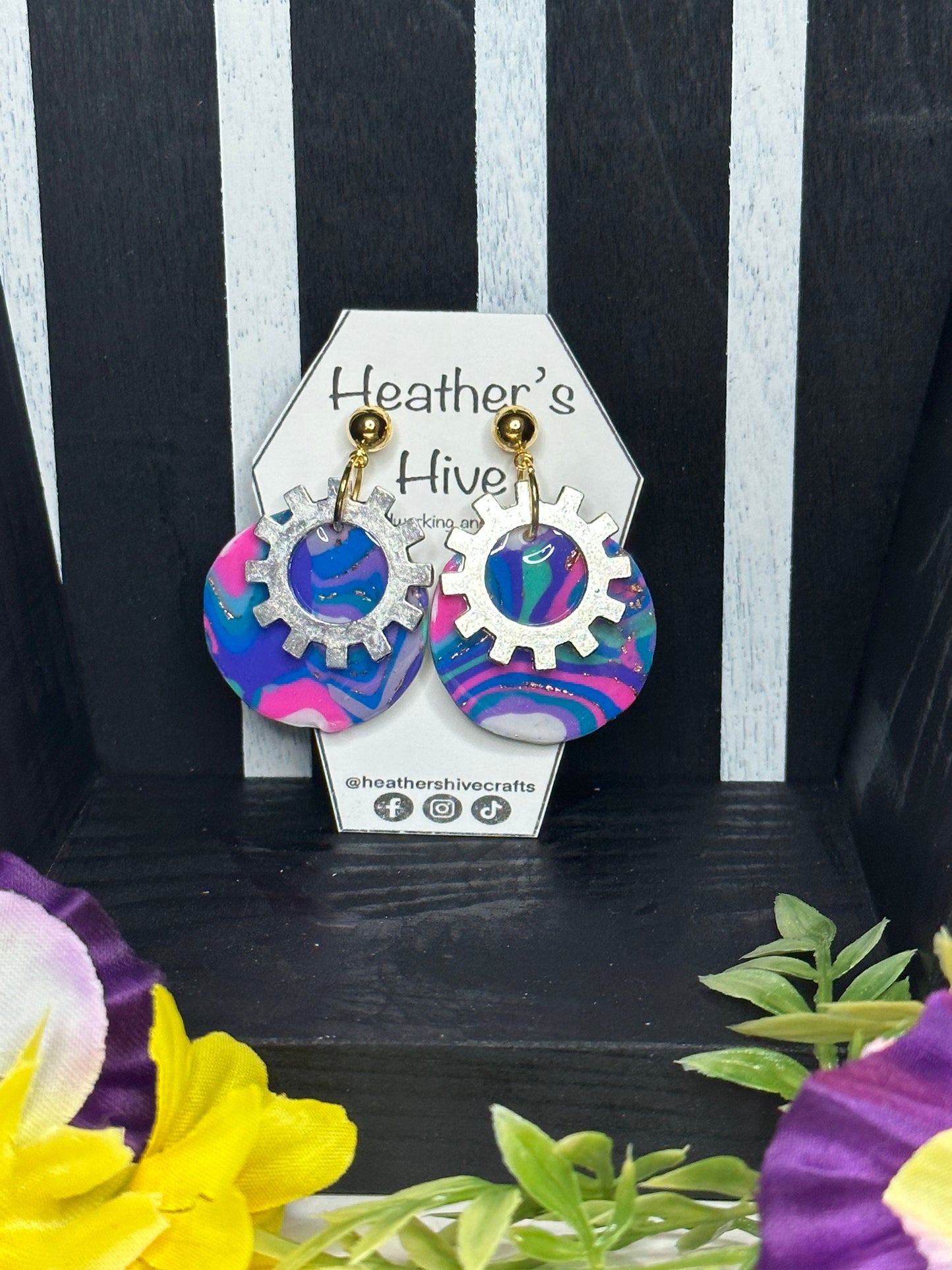 Gears dangle earrings-ssun