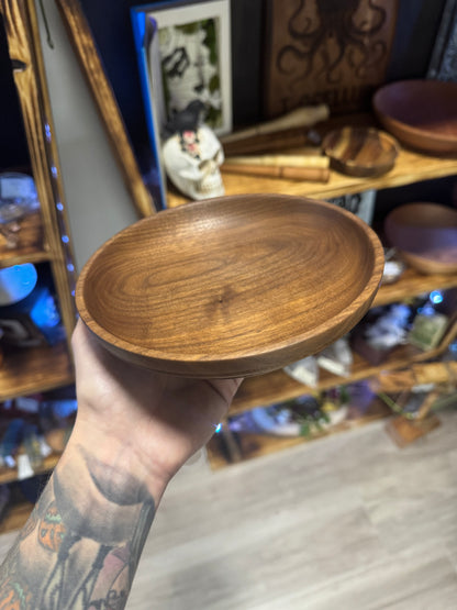 Hand Turned Walnut Wood Decorative Bowl - Handmade Wooden Dish for Home Decor & Serving