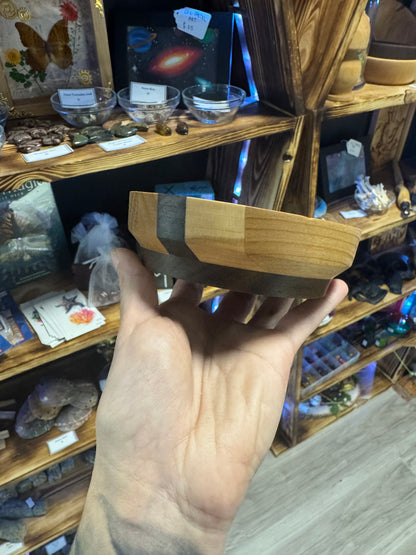 Hand Turned Multi Species Wood Bowl "The Spot" - Handmade Wooden Dish for Home Decor