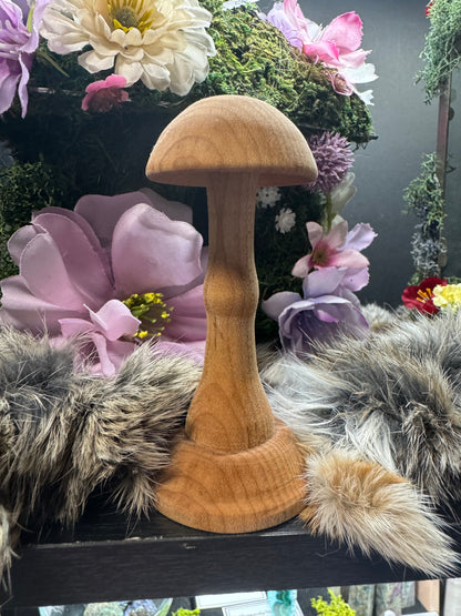 Mushroom Skinny - Lathe Turned Hardwood | Natural Wood Decor