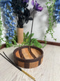 Hand Turned Incense Burner Dish - Multi Species Wood with Walnut Rim | Meditation Decor