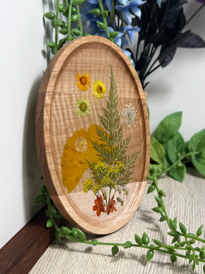 Framed pressed flowers in resin