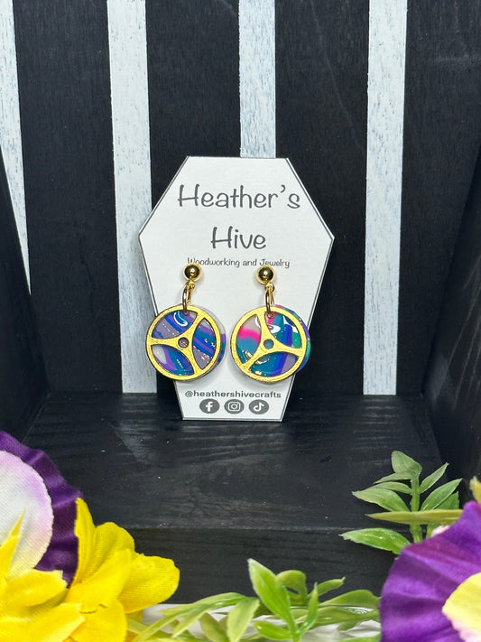 Gears dangle earrings-whl
