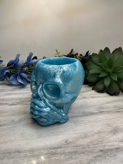 Speak No Evil Skull Dish - Resin Cast Gothic Decor Bowl | Trinket Holder