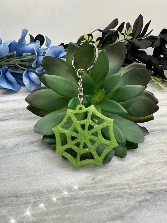 Spider Web Resin Keychain - Handmade Gothic Accessory | Unique Gift