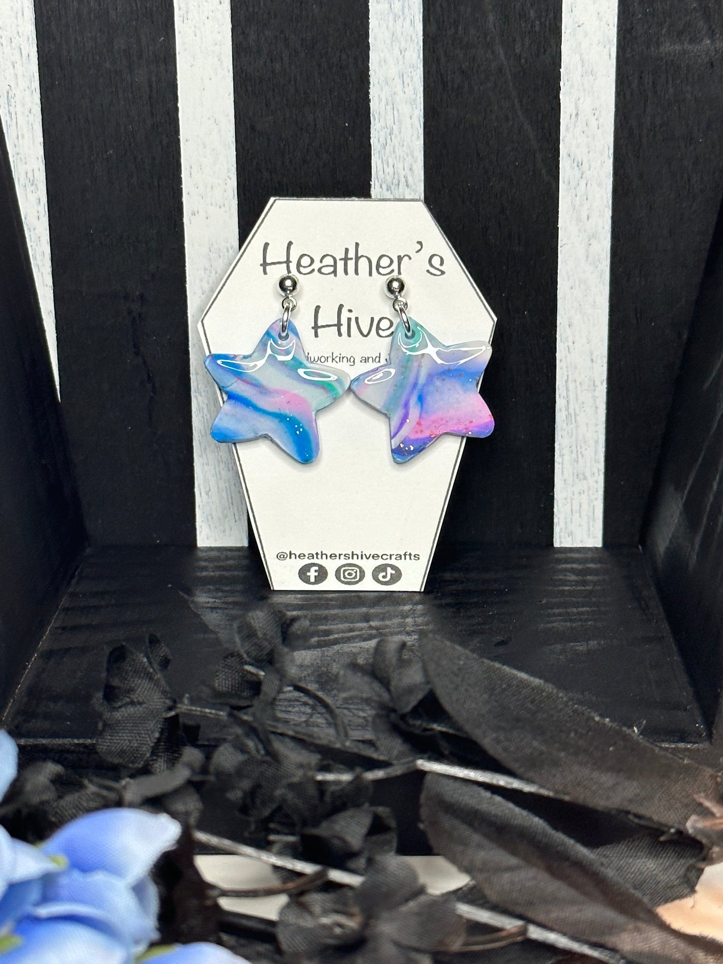 Stars dangle earrings-pastel